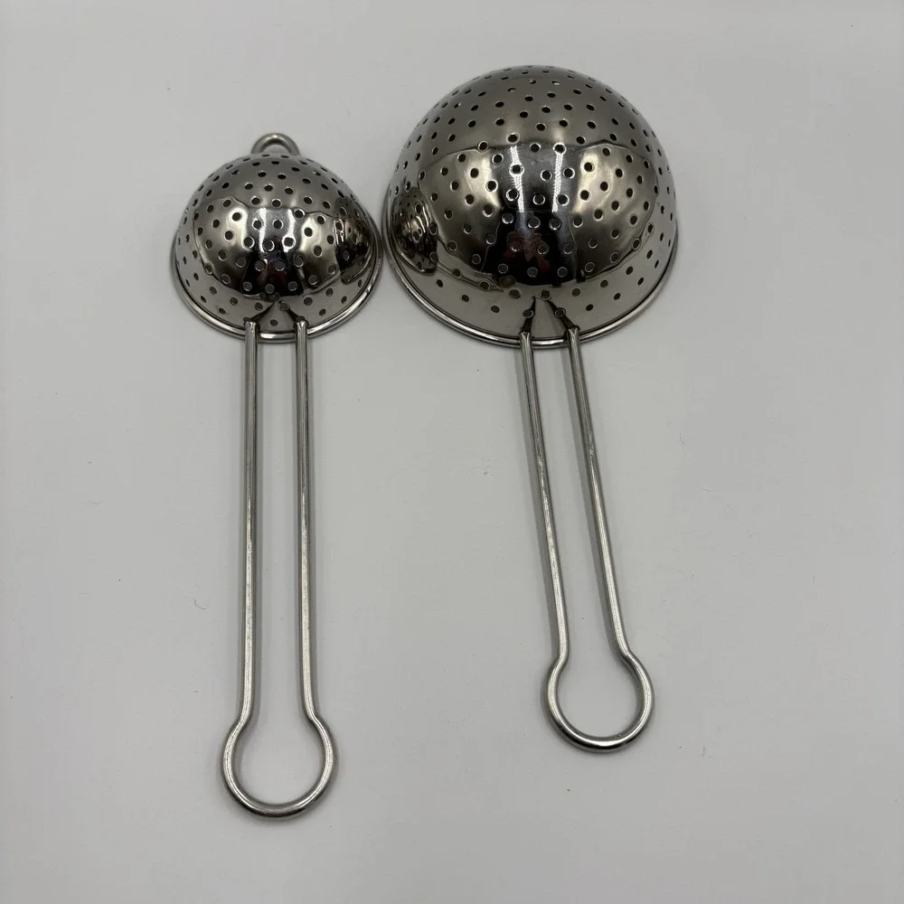 Vintage Stainless Steel Handheld Strainers Set Of 2 Soups Tea